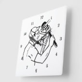 プロフェッショナル配管工 スクエア壁時計 (傾斜)