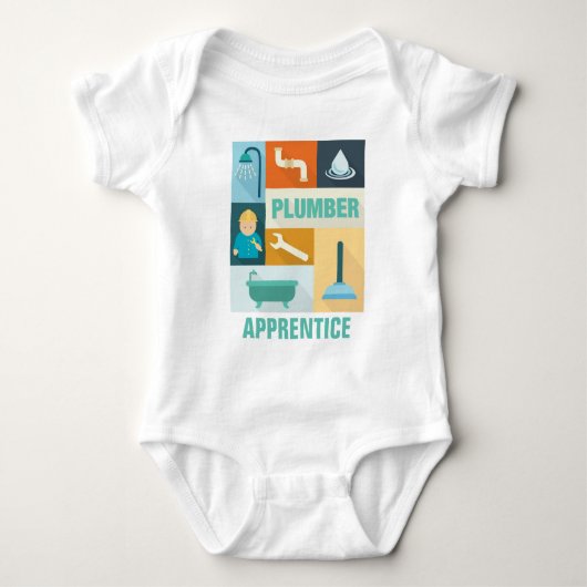 プロフェッショナル配管機象徴的に設計 ベビーボディスーツ (正面)