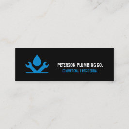 プロフェッショナル配管用ロゴ、ドロップ&ツールブラック スキニー名刺