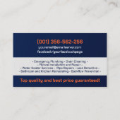 プロフェッショナル配管設備 名刺 (裏面)