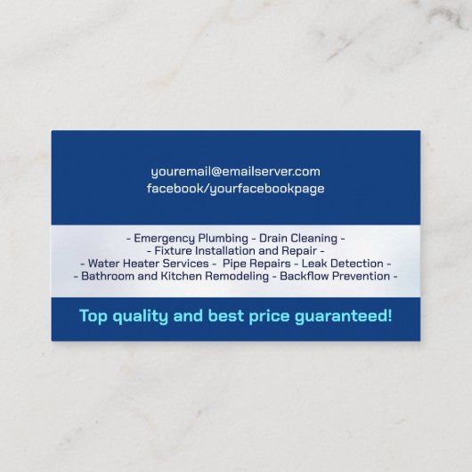 プロフェッショナル配管設備 名刺 (裏面)