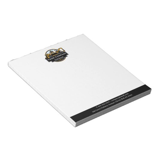 プロフェッショナル重機建築会社 ノートパッド (アングル)