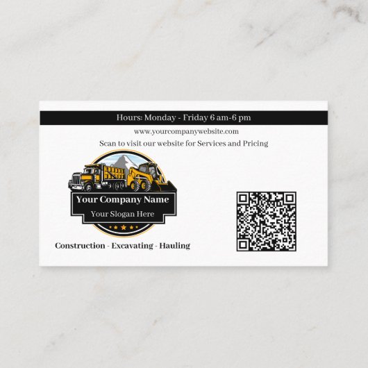 プロフェッショナル重機建築会社 名刺 (裏面)