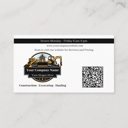 プロフェッショナル重機建築会社 名刺 (裏面)