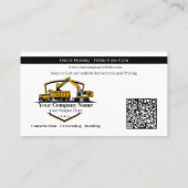 プロフェッショナル重機建築会社 名刺 (裏面)