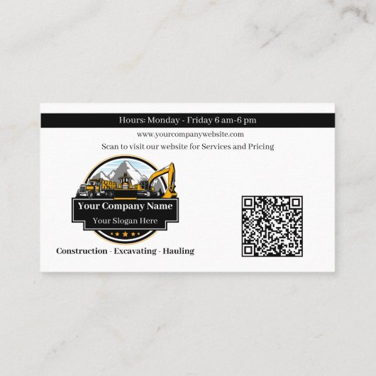 プロフェッショナル重機建築会社 名刺 (裏面)