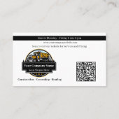 プロフェッショナル重機建築会社 名刺 (裏面)