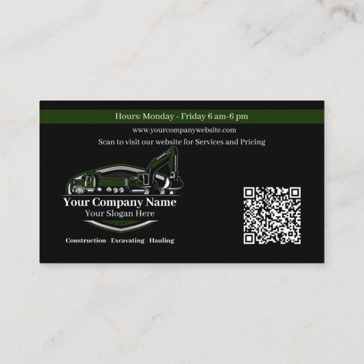 プロフェッショナル重機建築会社 名刺 (裏面)