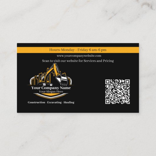 プロフェッショナル重機建築会社 名刺 (裏面)