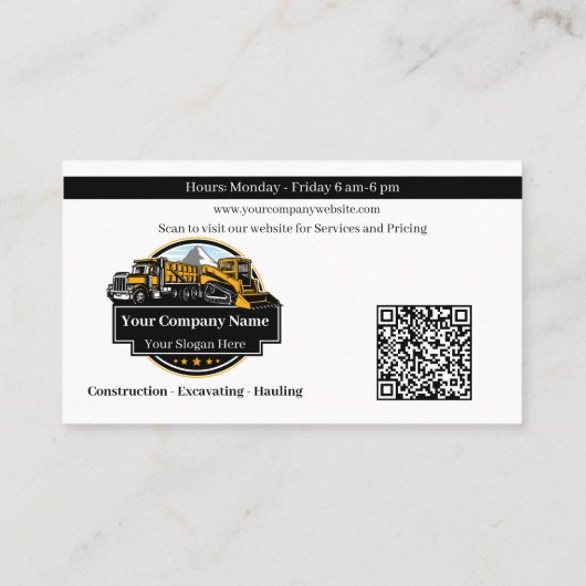 プロフェッショナル重機建築会社 名刺 (裏面)