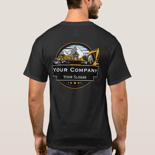 プロフェッショナル重機建築会社 Tシャツ (裏面)