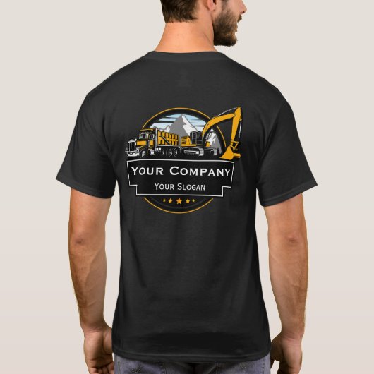 プロフェッショナル重機建築会社 Tシャツ (裏面)