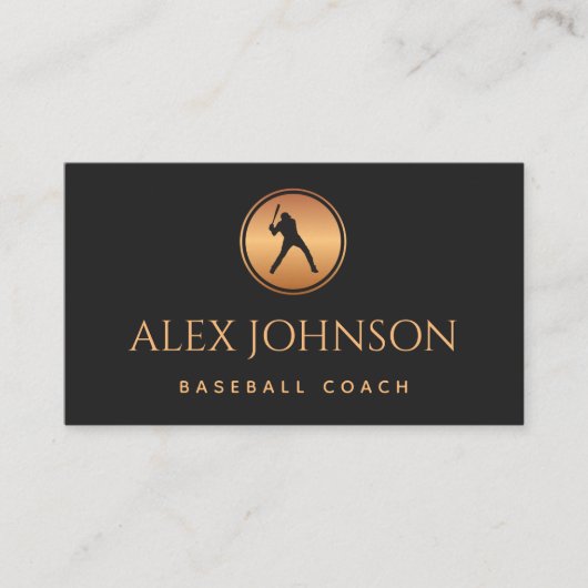 プロフェッショナル野球コーチプレーヤー金ゴールドブラックロゴ 名刺 (正面)
