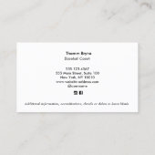 プロフェッショナル野球コーチ選手がクロスこうもり 名刺 (裏面)