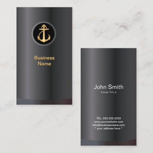 プロフェッショナル金ゴールドいかり名刺 名刺 (正面/裏面)