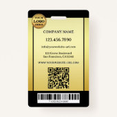 プロフェッショナル金ゴールドの黒い写真ID バッジ (裏面)