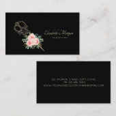 プロフェッショナル金ゴールドはさみ花 名刺 (正面/裏面)