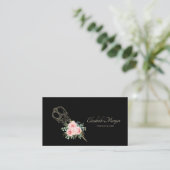 プロフェッショナル金ゴールドはさみ花 名刺 (スタンド正面)