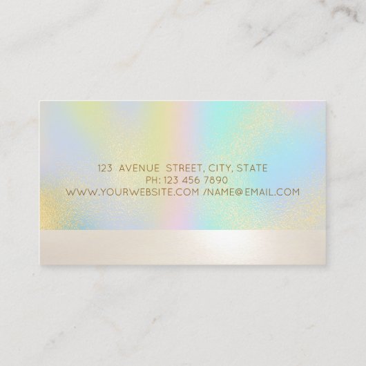 プロフェッショナル金ゴールドほうきスプレーボトルホログラフィック 名刺 (裏面)