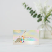 プロフェッショナル金ゴールドほうきスプレーボトルホログラフィック 名刺 (スタンド正面)