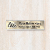 プロフェッショナル金ゴールドオフィスデコールDIYビジネスロゴ サインプレート (正面)