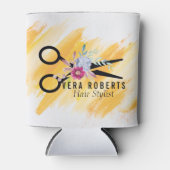 プロフェッショナル金ゴールドシザーおよび美しいサロンフローラ 缶クーラー (正面)