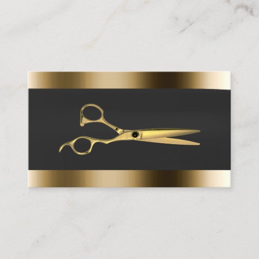 プロフェッショナル金ゴールドシザー美容師 名刺 (正面)