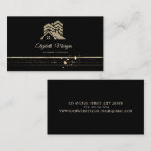 プロフェッショナル金ゴールドストライプグリッターハウスルーフ 名刺 (正面/裏面)