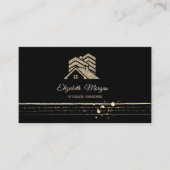 プロフェッショナル金ゴールドストライプグリッターハウスルーフ 名刺 (正面)