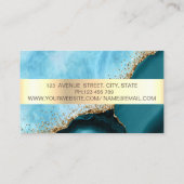 プロフェッショナル金ゴールドストライプターコイズマーブル 名刺 (裏面)