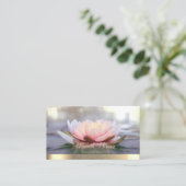 プロフェッショナル金ゴールドストライプヨガインストラクター 名刺 (スタンド正面)