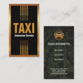 プロフェッショナル金ゴールドストライプリムジンタクシーサービス 名刺 (正面/裏面)