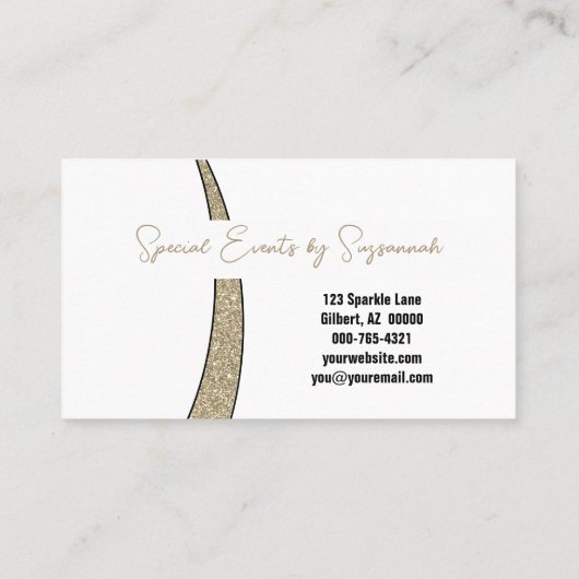 プロフェッショナル金ゴールドスフェイクリバーグリッター写真QR 名刺 (裏面)