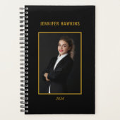 プロフェッショナル金ゴールドス縁どクリック女性写真 プランナー手帳 (正面)