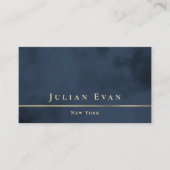 プロフェッショナル金ゴールドネイビーブルーラグジュアリー 名刺 (正面)