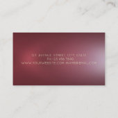 プロフェッショナル金ゴールドハサミ花バーガンディ 名刺 (裏面)