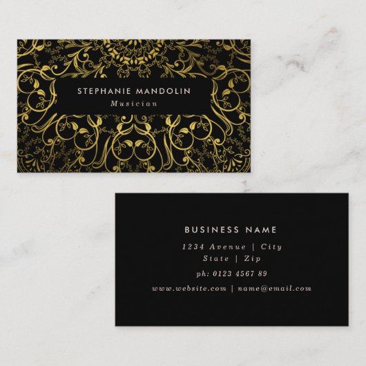 プロフェッショナル金ゴールドフォイルレース曼荼羅名刺 名刺 (正面/裏面)