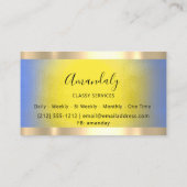 プロフェッショナル金ゴールドフレームエレガントイエローブルー 名刺 (裏面)