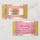 プロフェッショナル金ゴールドフレームエレガントイエローローズ 名刺 (正面/裏面)