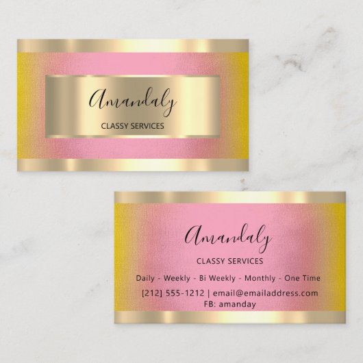 プロフェッショナル金ゴールドフレームエレガントイエローローズ 名刺 (正面/裏面)