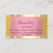 プロフェッショナル金ゴールドフレームエレガントイエローローズ 名刺 (裏面)