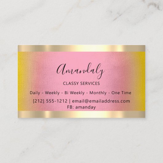 プロフェッショナル金ゴールドフレームエレガントイエローローズ 名刺 (裏面)