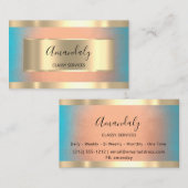 プロフェッショナル金ゴールドフレームエレガントバラブグラデーションルー 名刺 (正面/裏面)