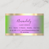 プロフェッショナル金ゴールドフレームエレガントパープルグリーン 名刺 (裏面)