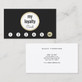 プロフェッショナル金ゴールドブラックお客様ロイヤリティ6パンチ ロイヤリティカード (正面/裏面)