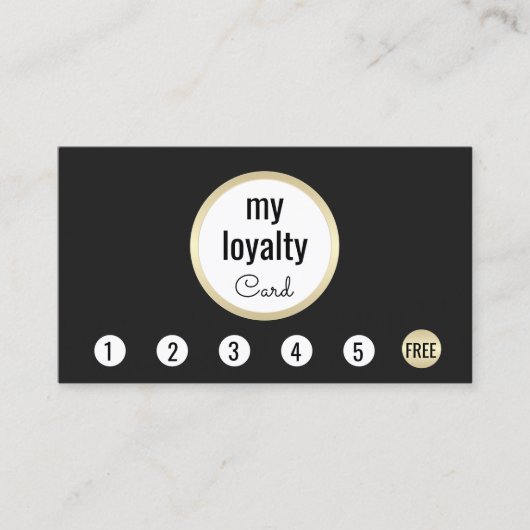 プロフェッショナル金ゴールドブラックお客様ロイヤリティ6パンチ ロイヤリティカード (正面)