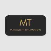 プロフェッショナル金ゴールドブラック従業員名営業 名札 (正面)