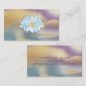 プロフェッショナル金ゴールドブルーロータスカラフル 名刺 (正面/裏面)