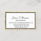 プロフェッショナル金ゴールドホワイトグリッターフレームロゴVIP 名刺 (裏面)