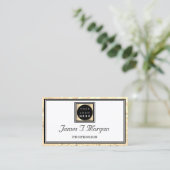 プロフェッショナル金ゴールドホワイトグリッターフレームロゴVIP 名刺 (スタンド正面)